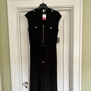 Black Sleeveless V-Neck Romper